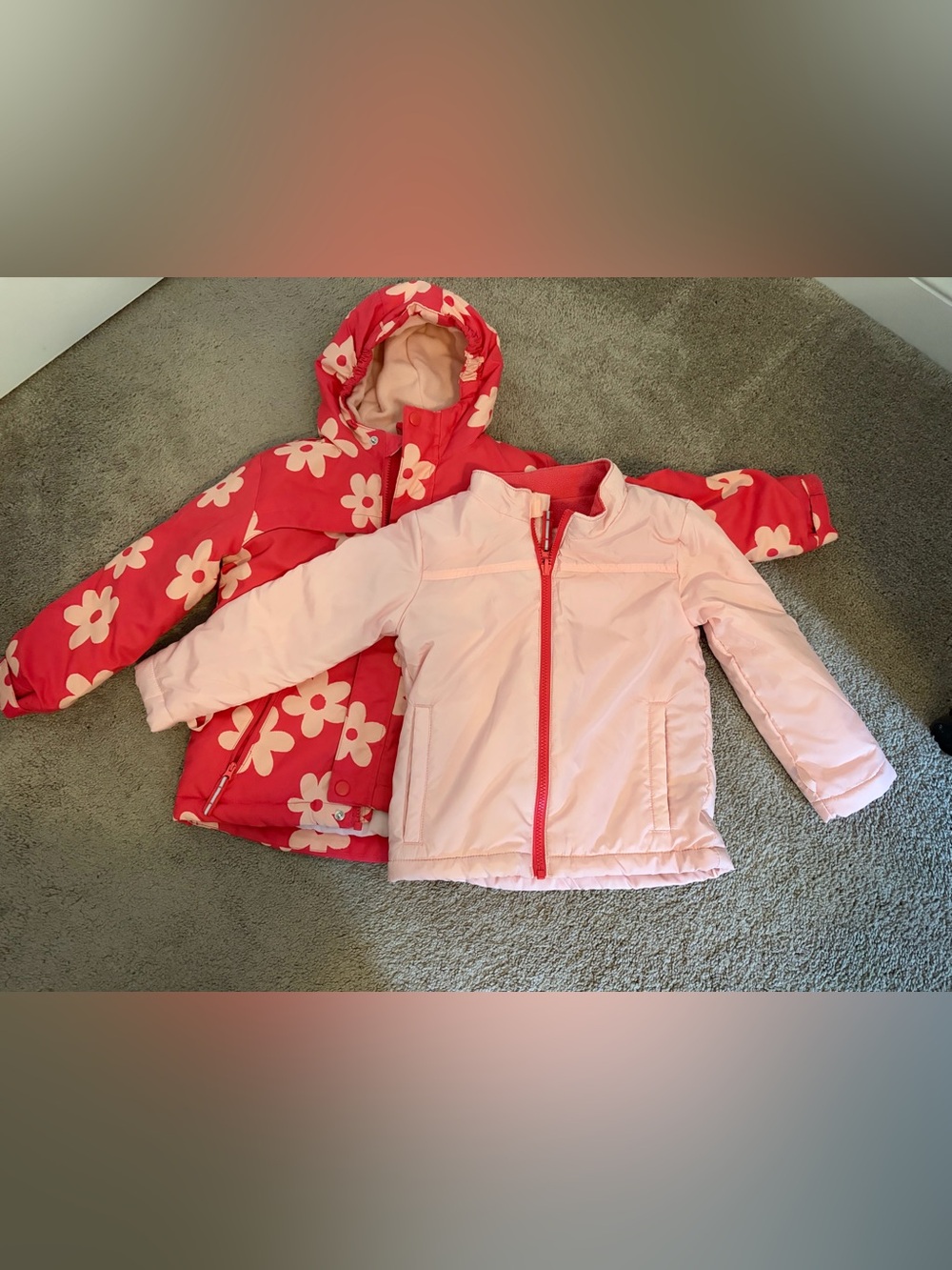 Cat & Jack Pink Floral Winter Coat